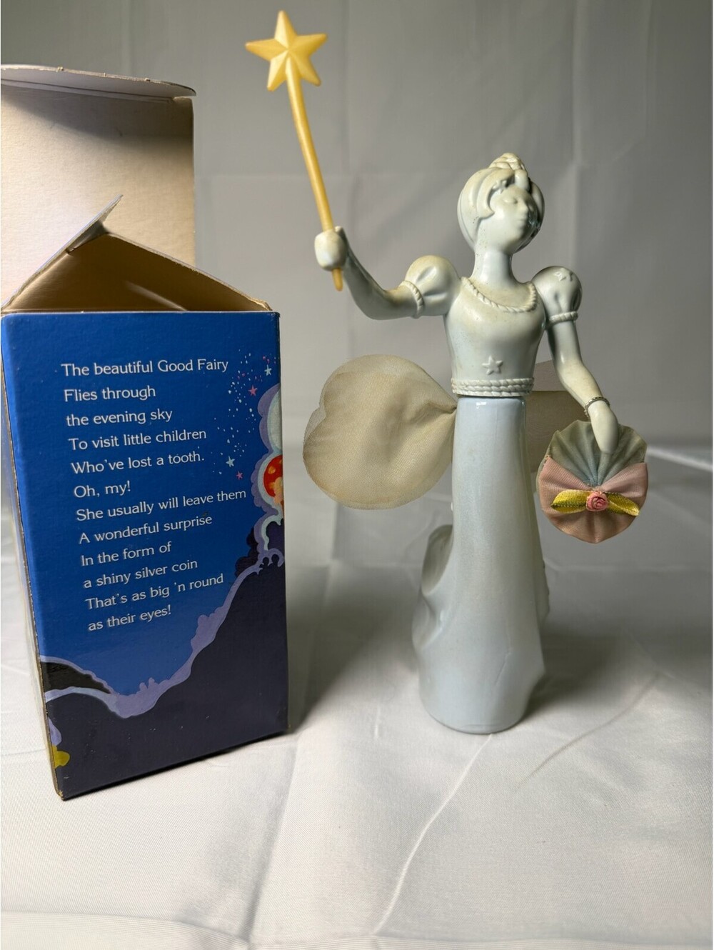 Vintage Avon Good Fairy Decanter Glow In Dark Wand Original Box Tooth Fairy NOS